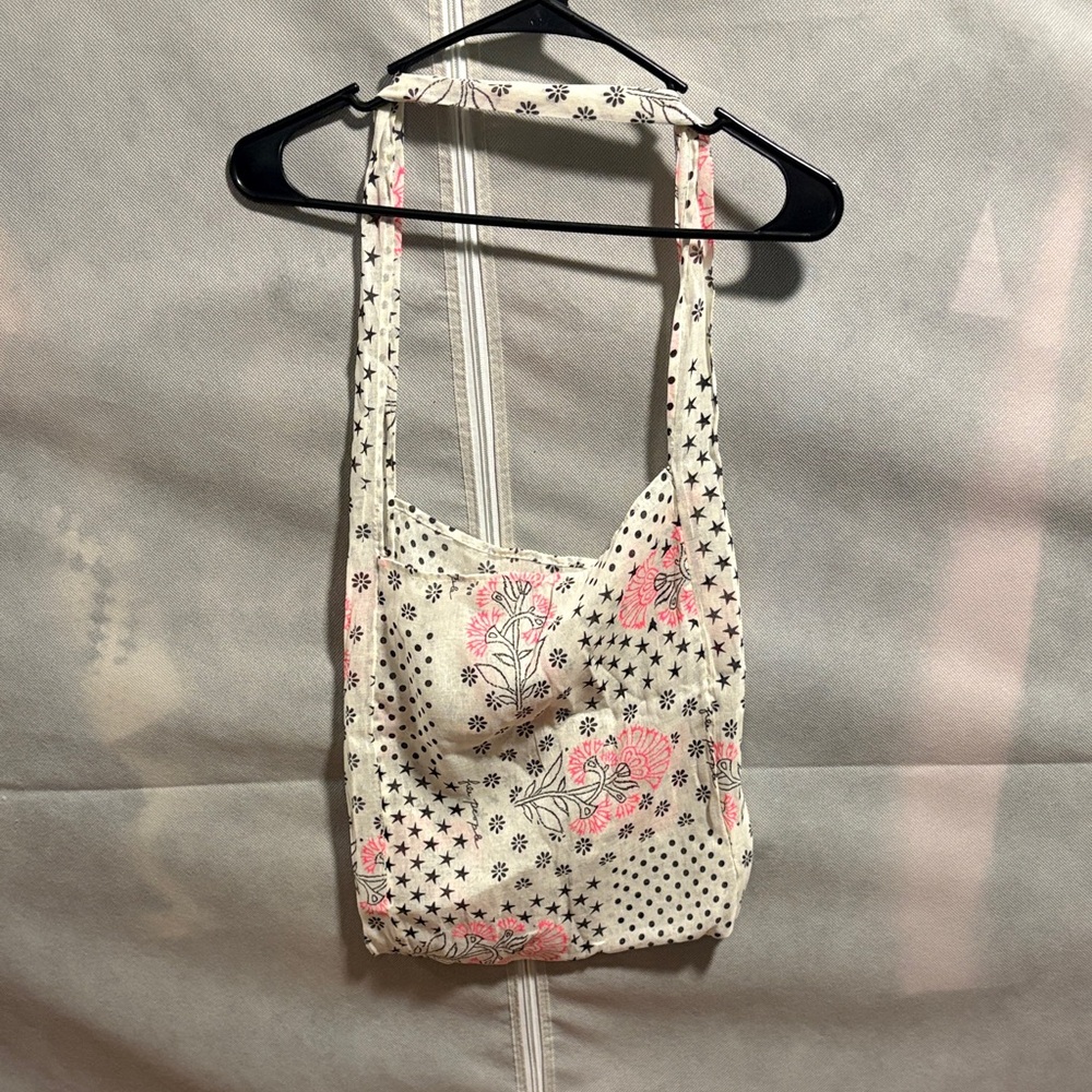 Free People Floral Print Cream and Pink Tote Bag